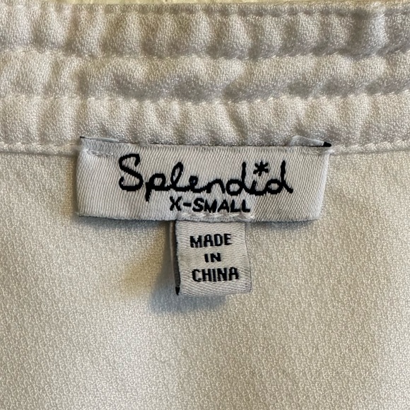 Splendid Draped Business Casual Office High Low Blouse White Women’s XS - Picture 5 of 6